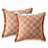 Renee Taylor Noah Checkered Cushion Twin Pack 50 x 50 Cms Terracotta